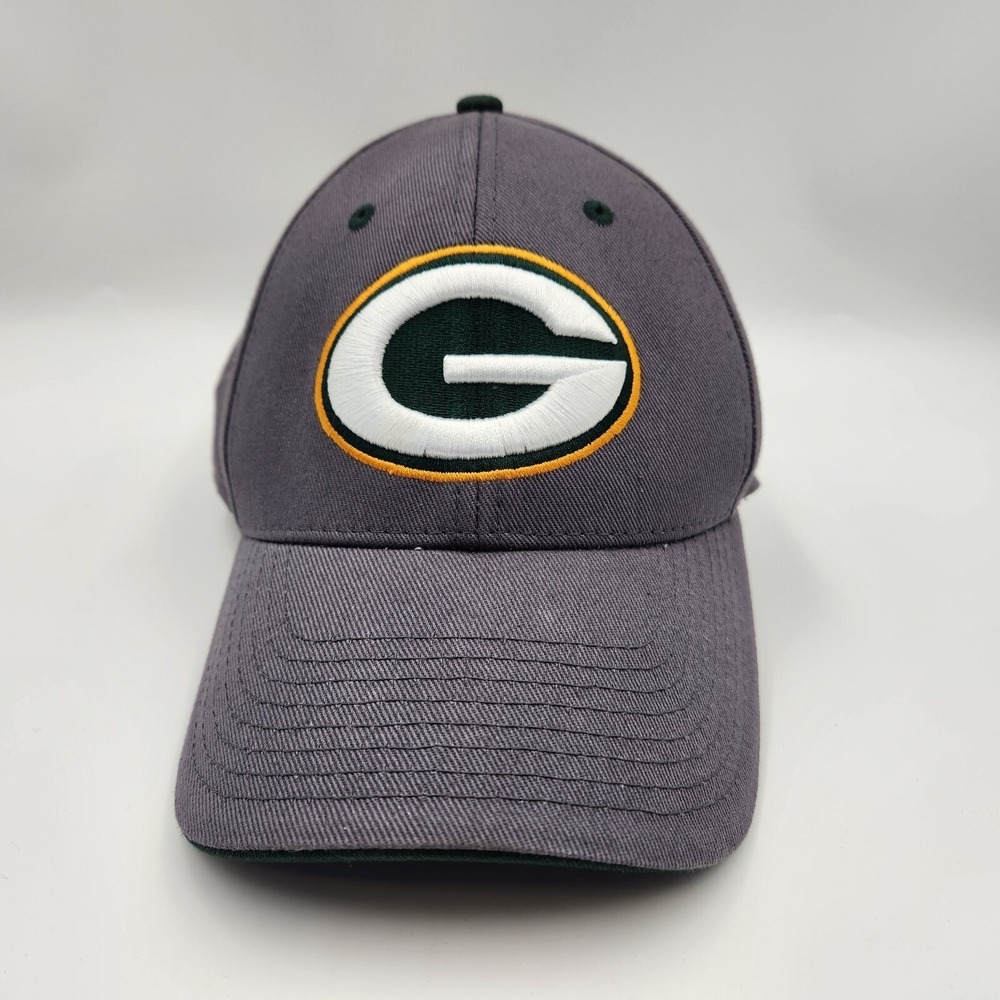 Green Bay Packers Team Apparel Hat Mens‎ One Size Gray Logo Fanwear 100% Cotton